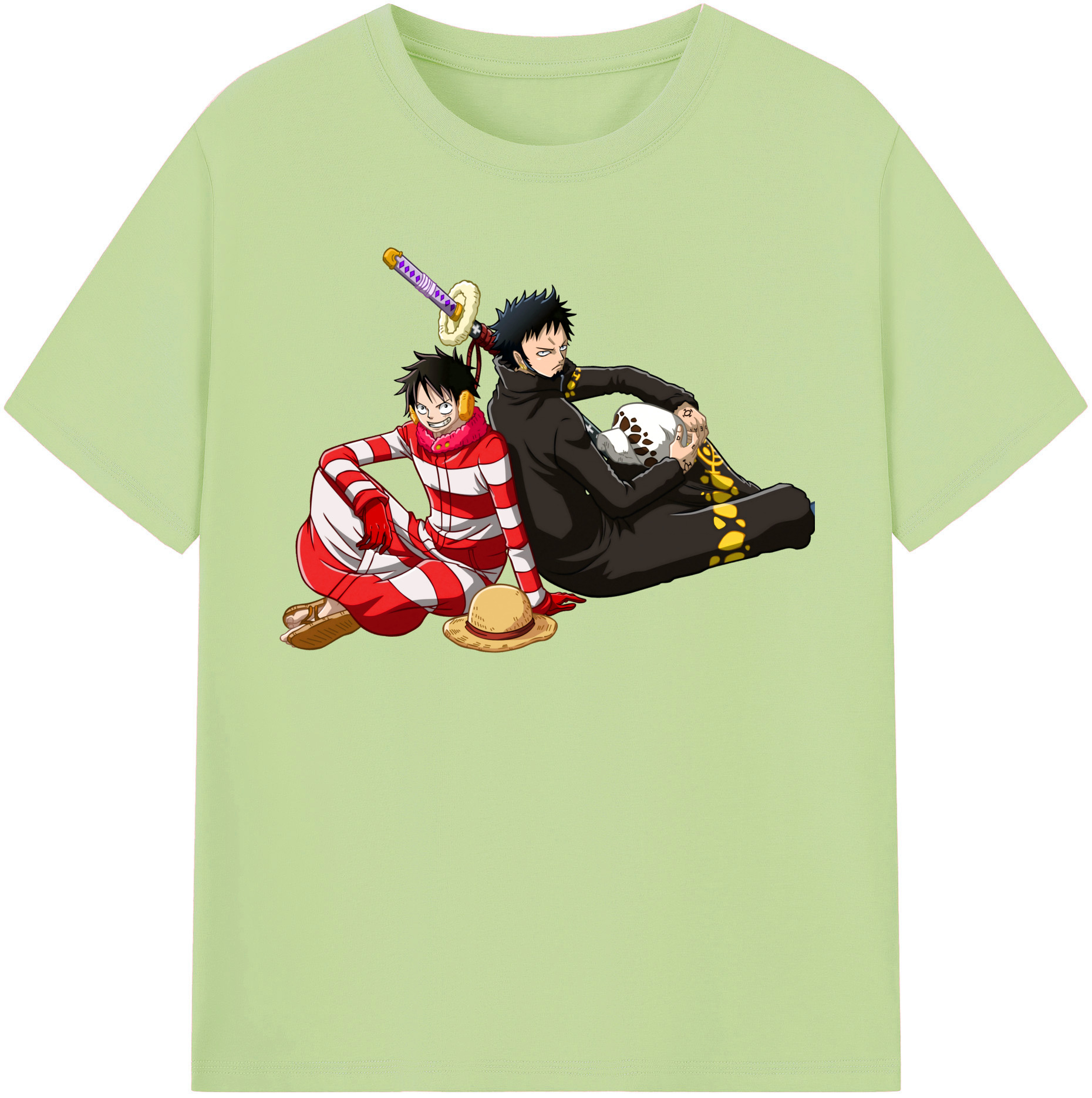 ワンピース モンキー・D・ルフィ ONE PIECE Monkey D. Luffy 綿100％半袖Tシャツ（フロントプリント）